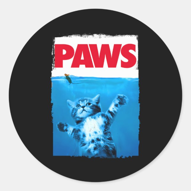 Paws Cat And Mouse Top Cat Parody Top Classic Round Sticker (Front)