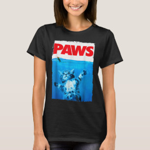 Paws Cat and Mouse Top, Cute Funny Cat Lover Parod T-Shirt