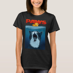 PAWS Cat And Yellow Rubber Duck Cute Kitten Cat T-Shirt