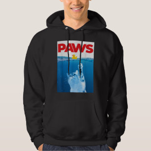 PAWS Cat And Yellow Rubber Duck Cute Kitten Funny Hoodie