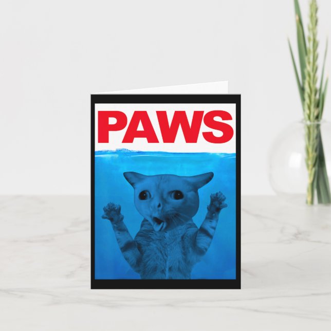 Paws Cat Meme Humour Funny Kitty Lover Funny Cats  Card (Front)