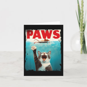 Paws Cat Mouse Parody Cat Shark Chasing Mouse Kitt Card