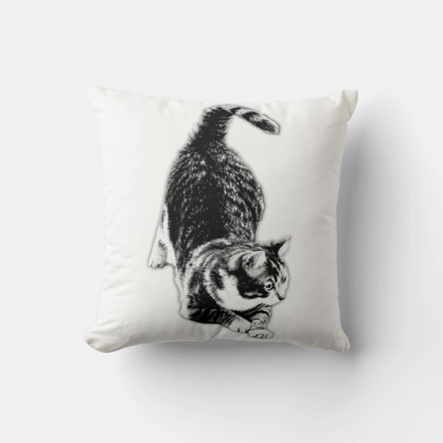 Paws, Claws & Quiet Drama Throw Pillow (Front)