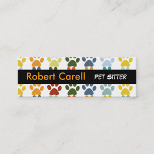 Paws Cute & Fancy Colourful Animal  Pet Mini Business Card