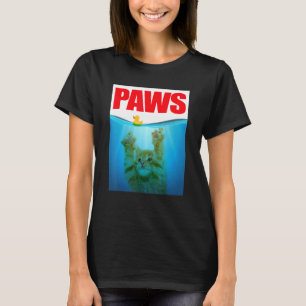 PAWS Cute Kitten Cat And Yellow Rubber Duck T-Shirt