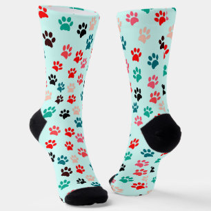 Paws Dog Lover Cat Lover Cat Mom Pet Pastel Blue Socks