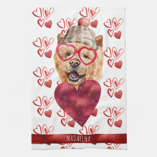 Paws Dog Lover Valentine Gift Chow Chow Kitchen Towel