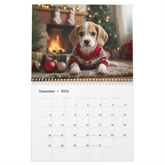 Paws et Playfulness : Calendrier des chiots 2024 (Dec 2026)