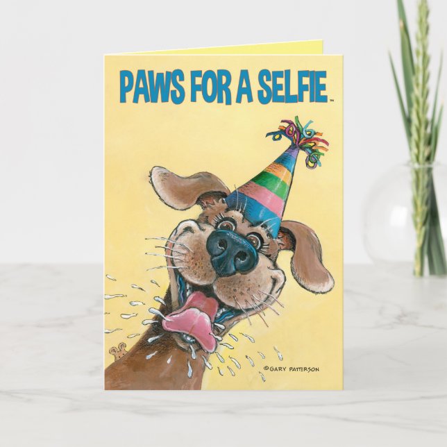 Paws For A Selifie Birthday card by Gary Patterson (Front)