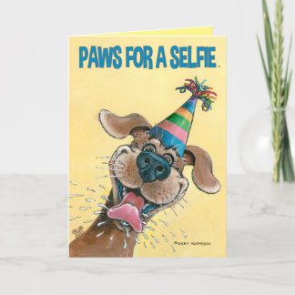 Paws For A Selifie Birthday card by Gary Patterson