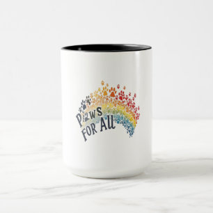Paws for All – Rainbow Paw Print Unity Mug