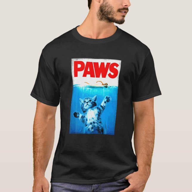 Paws For Cat And Shark T-Shirt (Front)