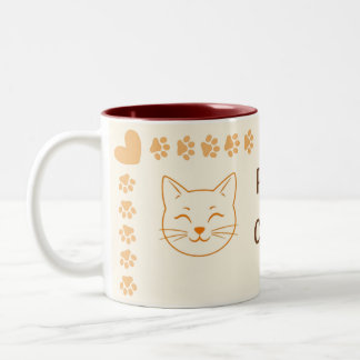 Paws for Coffee Two-Tone Coffee Mug
