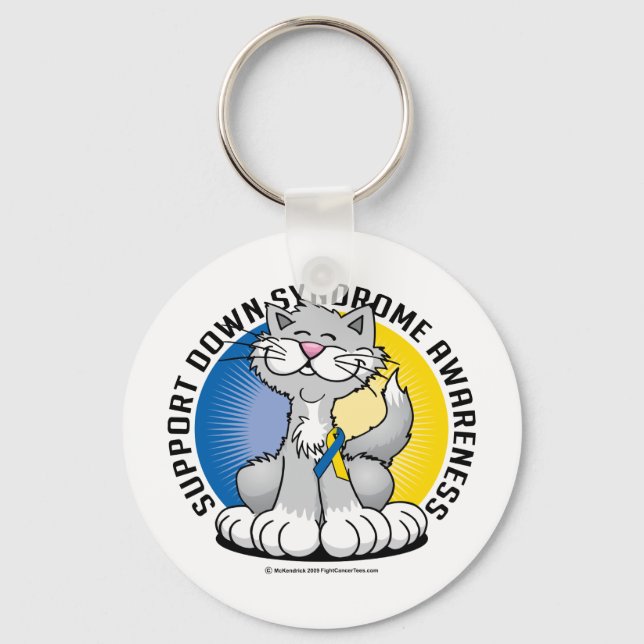 Paws for Down Syndrome Cat Keychain (Front)