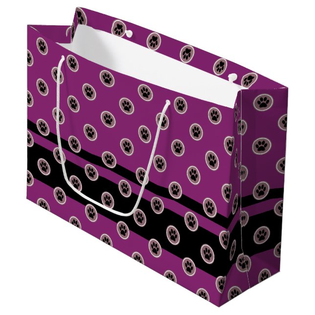 Paws-for-Giving Gift Bag (Mocha/Plum) (Front Angled)