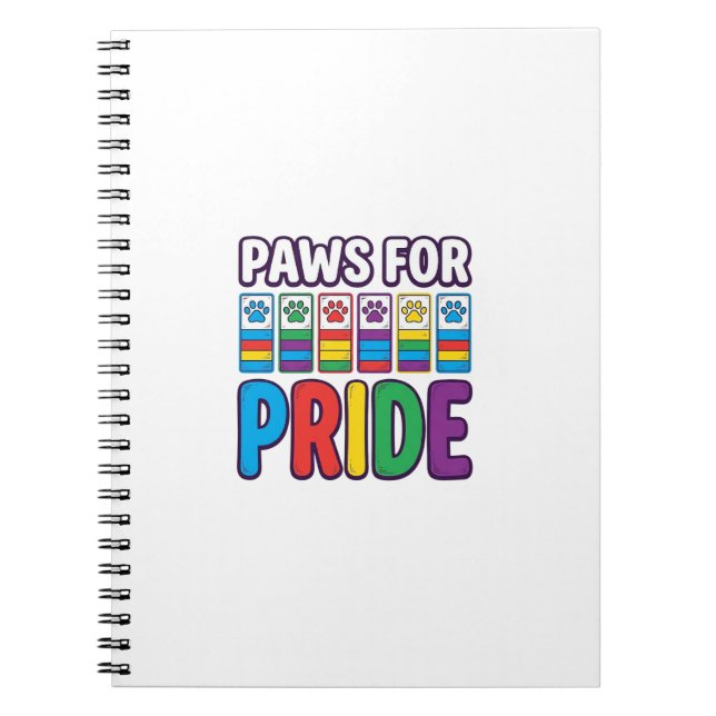 Paws for Pride Rainbow Paw Print Pet Lover Shirt_1 Notebook (Front)
