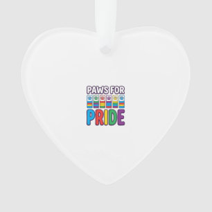Paws for Pride Rainbow Paw Print Pet Lover Shirt_1 Ornament