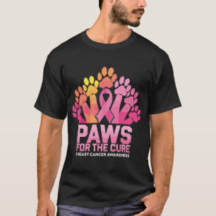 Paws For The Cure Breast Cancer Awareness Dog Cat T-Shirt