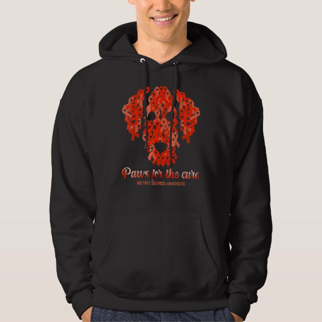 Paws For The Cure Multiple Sclerosis Awareness Dog Hoodie (Front)