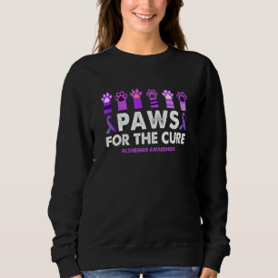 Paws For The Cure Wear Purple Alzheimer Awareness Sweatshirt