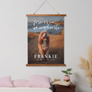 Paws Forever In Our Hearts Pet Photo Memorial Hanging Tapestry