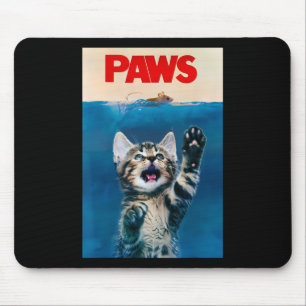 Paws Funny Cat Parody Cat Lover Gift Kitten Shark Mouse Pad