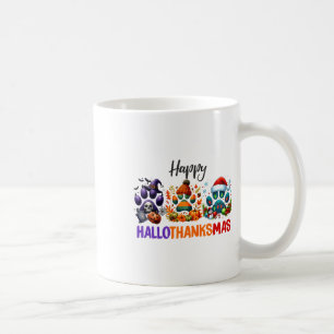 Paws Happy Hallothanksmas Halloween Thanksgiving C Coffee Mug