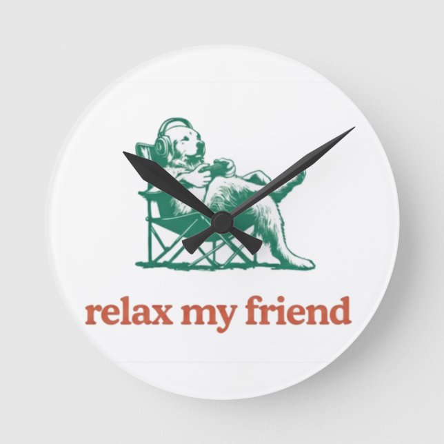 Paws & Headsets Round Clock (Front)