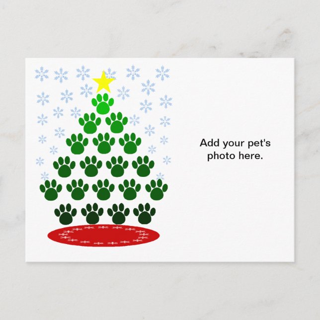Paws Here Christmas Tree Postcard (Front)
