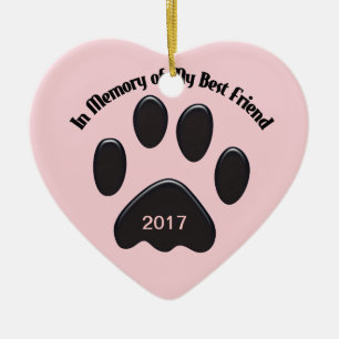 Paws In Memory of My Best Friend Ceramic Ornament