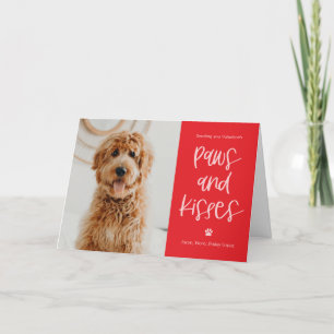 Paws Kisses Editable Colour Valentine's Day Card