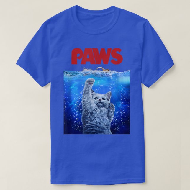Paws Kitty Cat and People Top, Cute Funny Meow Cat T-Shirt (Design Front)