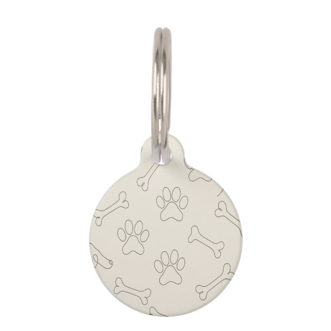 Paws & Lines – Minimal Dog Love Pet Tag (Front)
