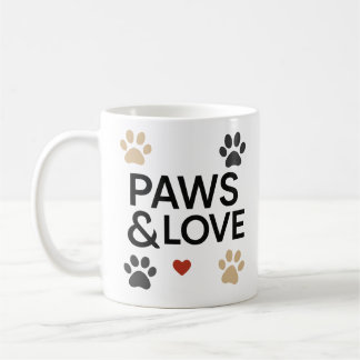 "PAWS & LOVE" Pet Lover Mug | Minimalist Dog