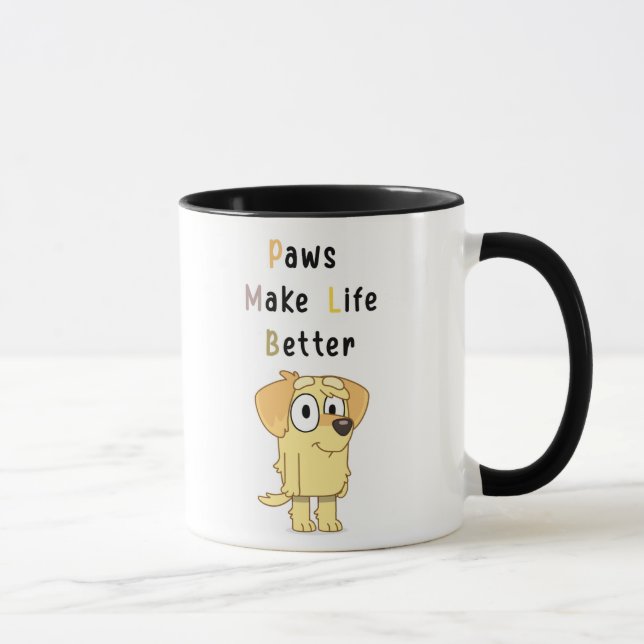 Paws Make Life Better Mug – Cute Dog Illustration  (Droite)