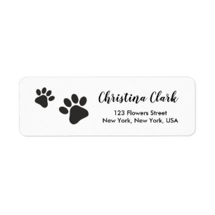 Paws Motif Chien Chat Adresse personnalisée person