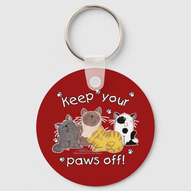 Paws Off! (Cats) Keychain (Front)