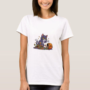 Paws Off My Candy – Fierce Halloween Cat Woman T-Shirt