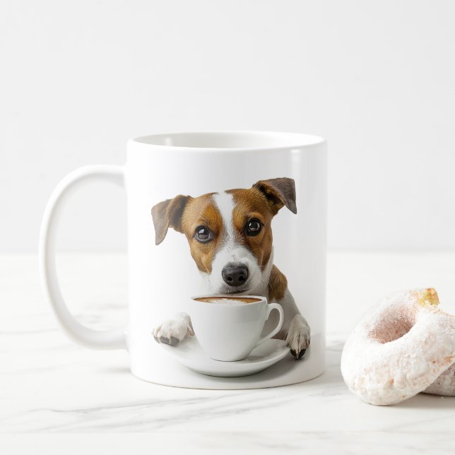 Paws Off My Coffee, Cute Dog, Custom Coffee Mug (With Donut)