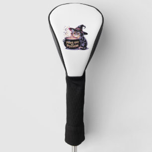 Paws Off My Potion, Kawaii Halloween Witch Cat Cla Golf Head Cover