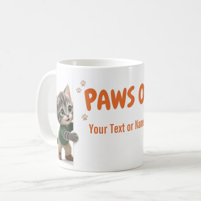 Paws Off Personalized Tom & Luna Cat Mug (Front Left)