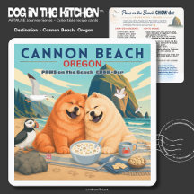 PAWS ON THE BEACH Chow-Der Art Muse Recipe Card