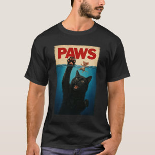 PAWS Parody Cat Mouse Humorous Cat Chasing Mouse  T-Shirt