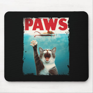 Paws Parody Cat Mouse Humourous Cat Chasing Mouse  Mouse Pad
