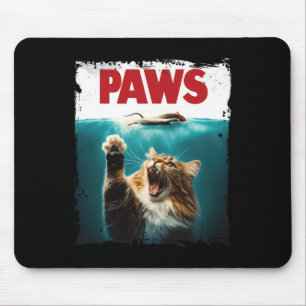 Paws Parody Cat Mouse Humourous Cat Chasing Mouse  Pad