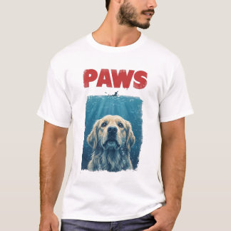 PAWS Parody Shark Movie Dog | Funny Ocean Dog T-Shirt