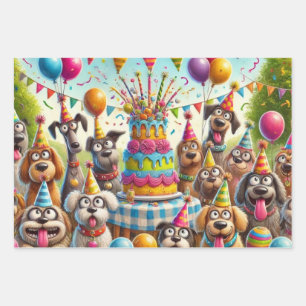 Paws & Parties A Bark-tastic Birthday Bash Wrapping Paper Sheet