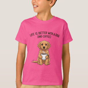 Paws & Perks: The Perfect Blend of Dog and Coffee T-Shirt