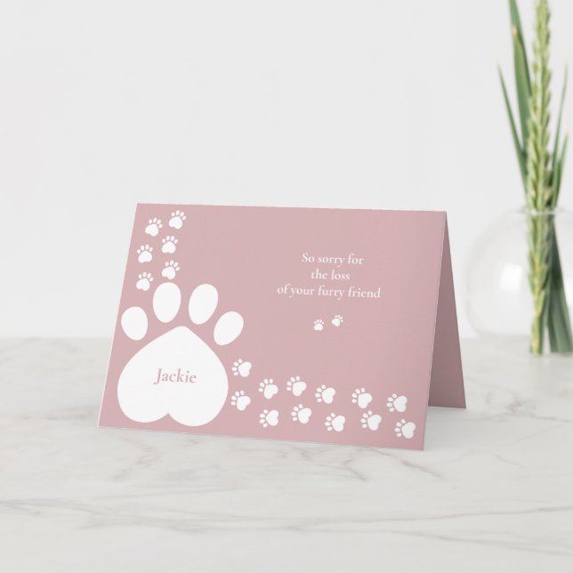 Paws Pet Dog Cat Loss of Puppy Card (Front)
