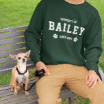 Paws Pet Owner Property Of Pet Name T-Shirt<br><div class="desc">Dog dad sweater with Property of your dog's name since the year you got your dog. Cat dad sweater with Property of your cat's name since the year you got your cat. Show off your love for dogs with this funny dog slogan sweater! This cozy sweater features a funny dog...</div>